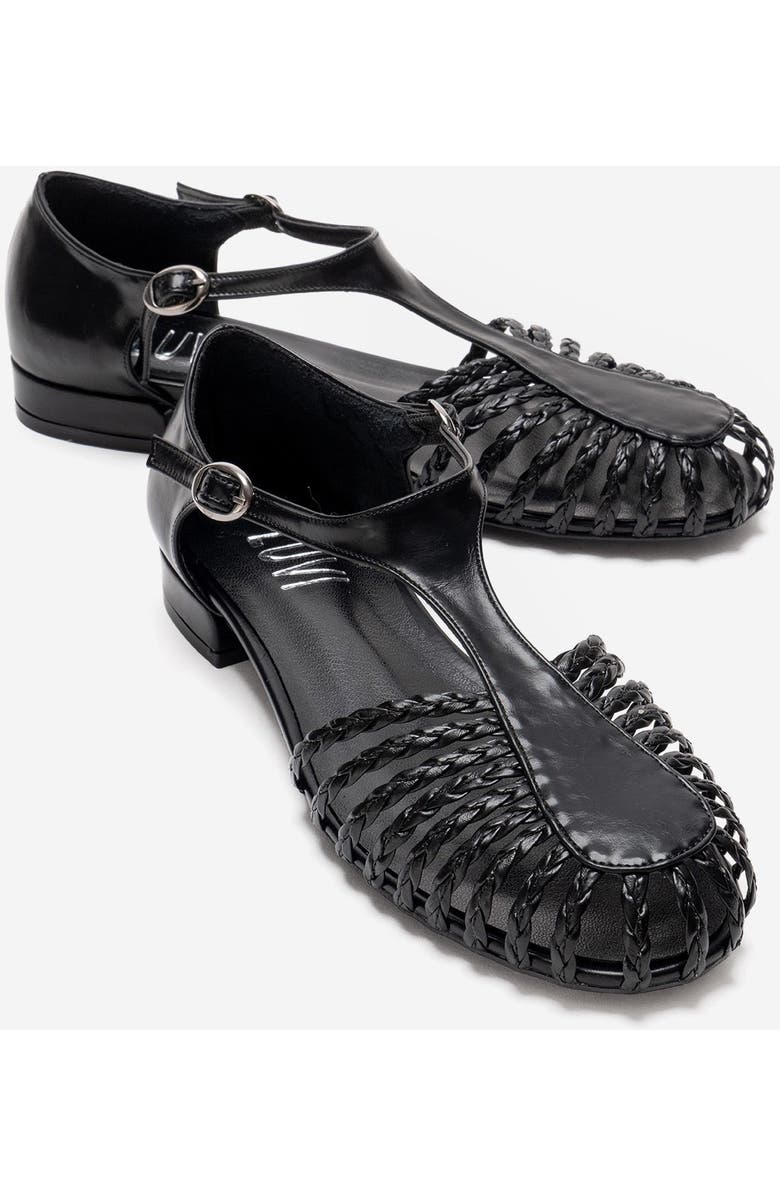 Prologue Shoes Onos Woven T Strap Sandal, Alternate, color, Black