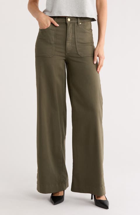 Hepburn High Waist Wide Leg Utility Jeans (Catskills)