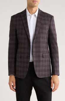 John Varvatos Star USA Plaid Knit Sport Coat