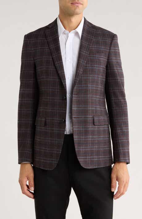 John Varvatos Star USA Plaid Knit Sport Coat