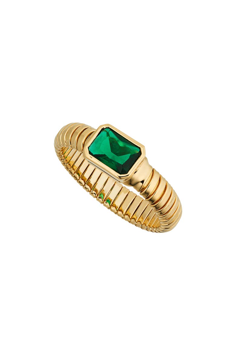 Omega Flex Ring, Main, color, GOLD WITH EMERALD