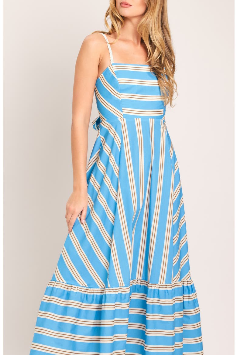 Directional Stripe Cotton Midi Dress, Alternate, color, LIGHT BLUE