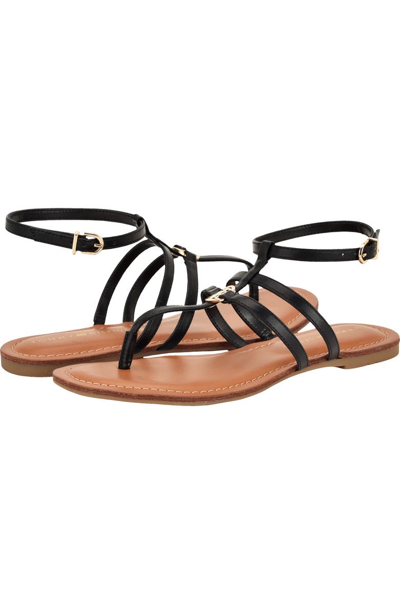 Tommy Hilfiger Lincoe T-Strap Sandal, Alternate, color, Black/ Black/ Black