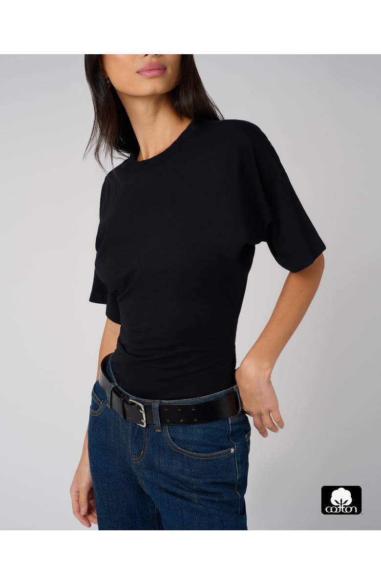 WeWoreWhat Cinched T-Shirt Bodysuit, Alternate, color, Black