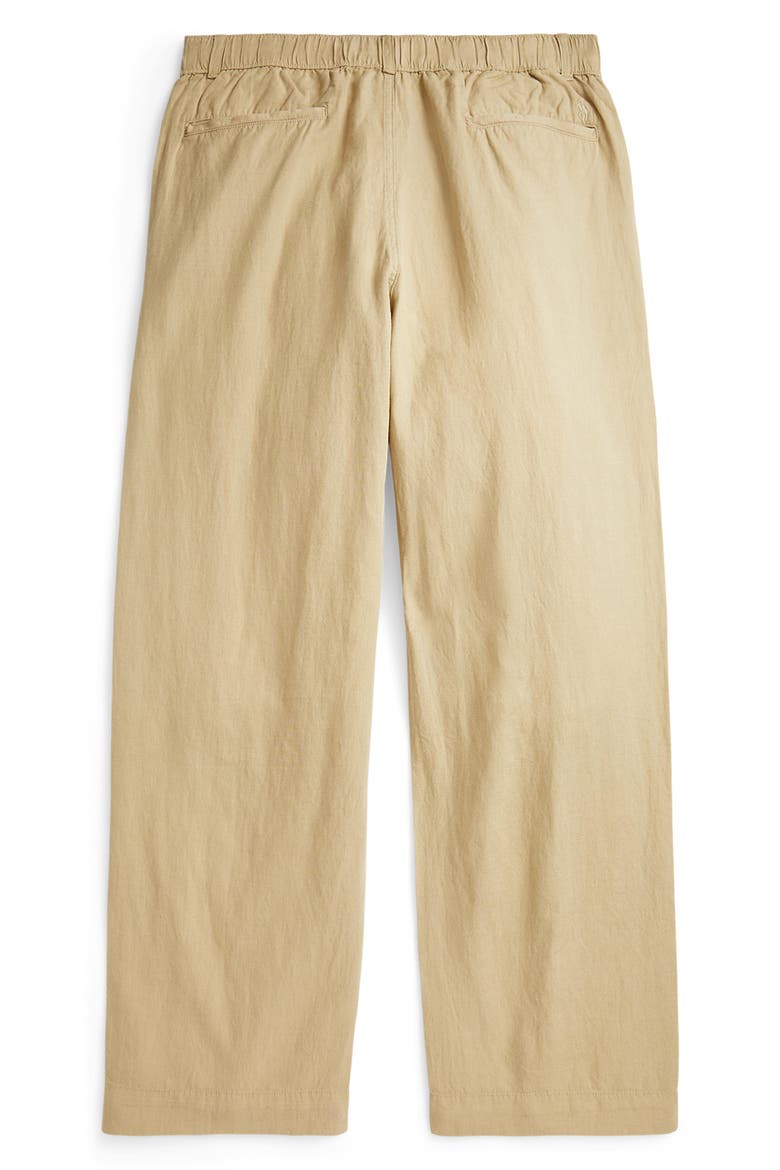 Pleated Linen & Cotton Drawstring Pants, Alternate, color, COASTAL BEIGE