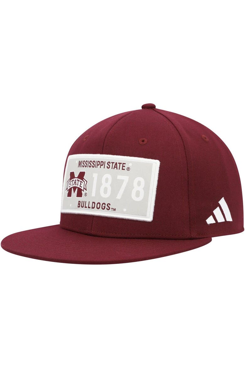 Men's adidas  Maroon Mississippi State Bulldogs Established Snapback Hat, Main, color, Maroon