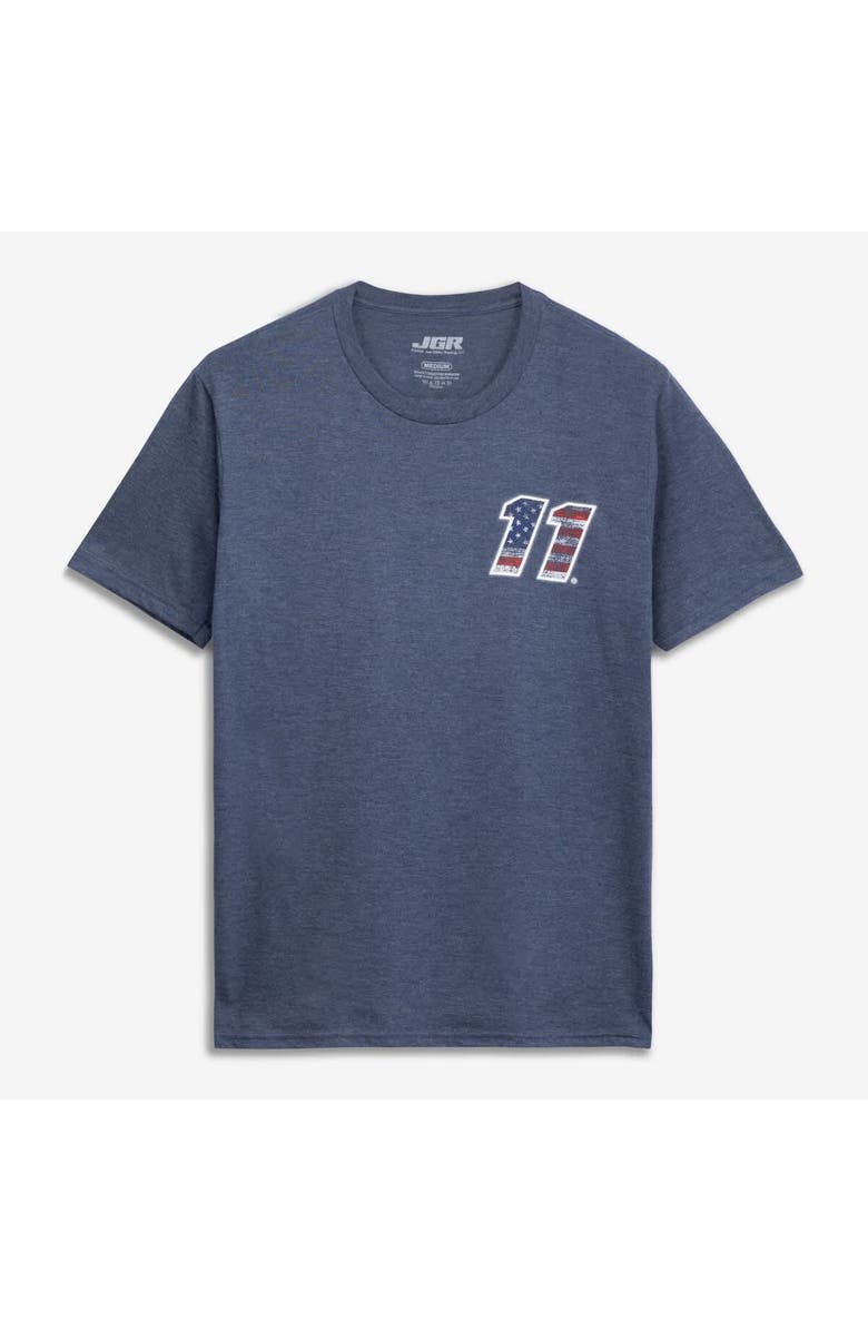 Classic Ink Men's Classic Ink Heather Navy Denny Hamlin #11 Patriotic Number Tri-Blend T-Shirt, Alternate, color, Heather Navy