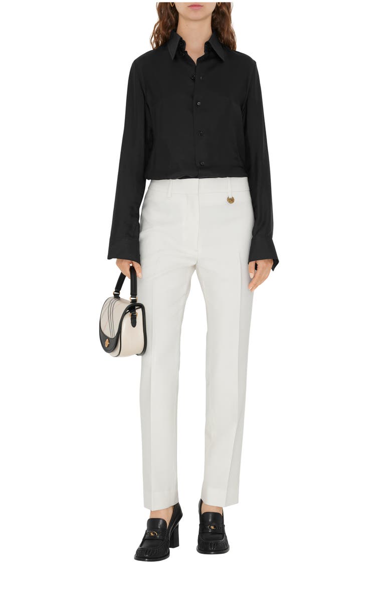 Burberry Wool Tailored Trousers, Main, color, Cool Alabaster