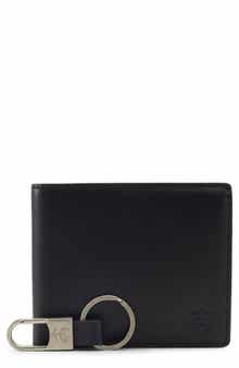Brooks Brothers Leather Wallet & Keyring Gift Set