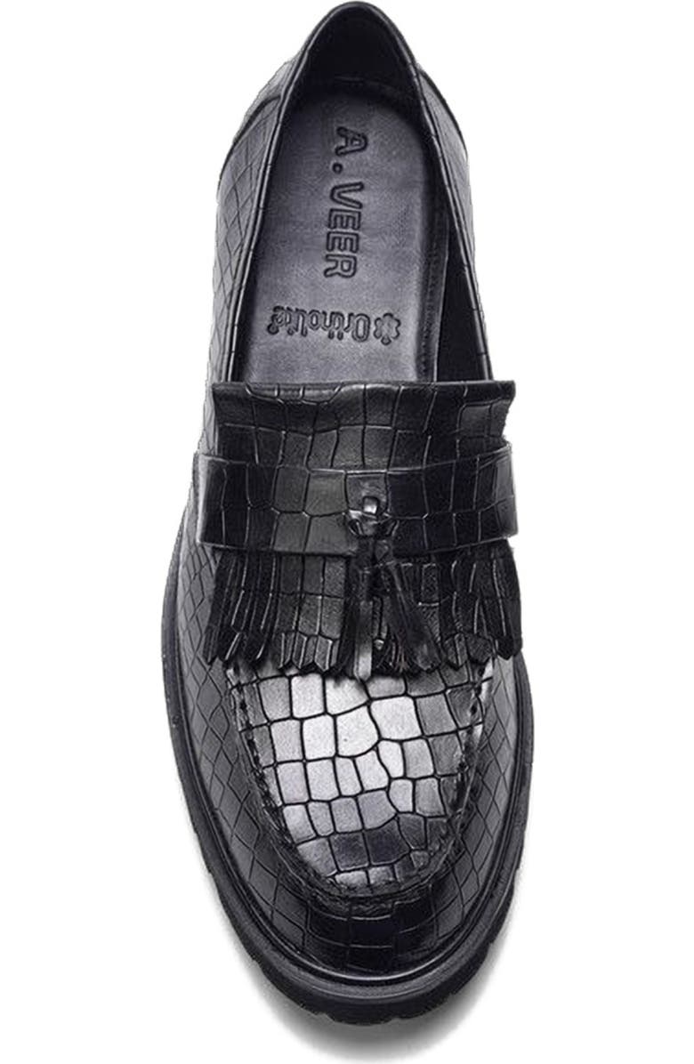 A. Veer Dante Tassel Loafer, Alternate, color, Black Leather