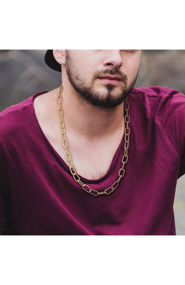 DELMAR Men's Fancy Paper Clip Chain Necklace, Alternate, color, 