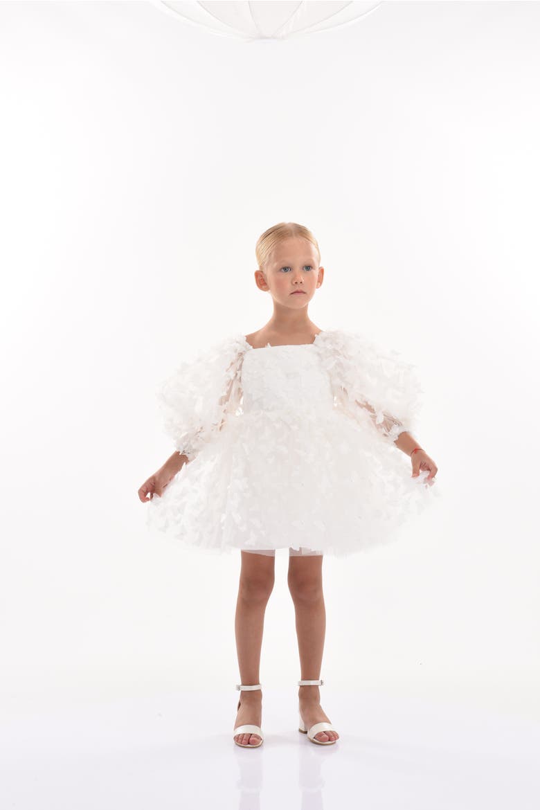 Bell Mariposa Dress, Alternate, color, White