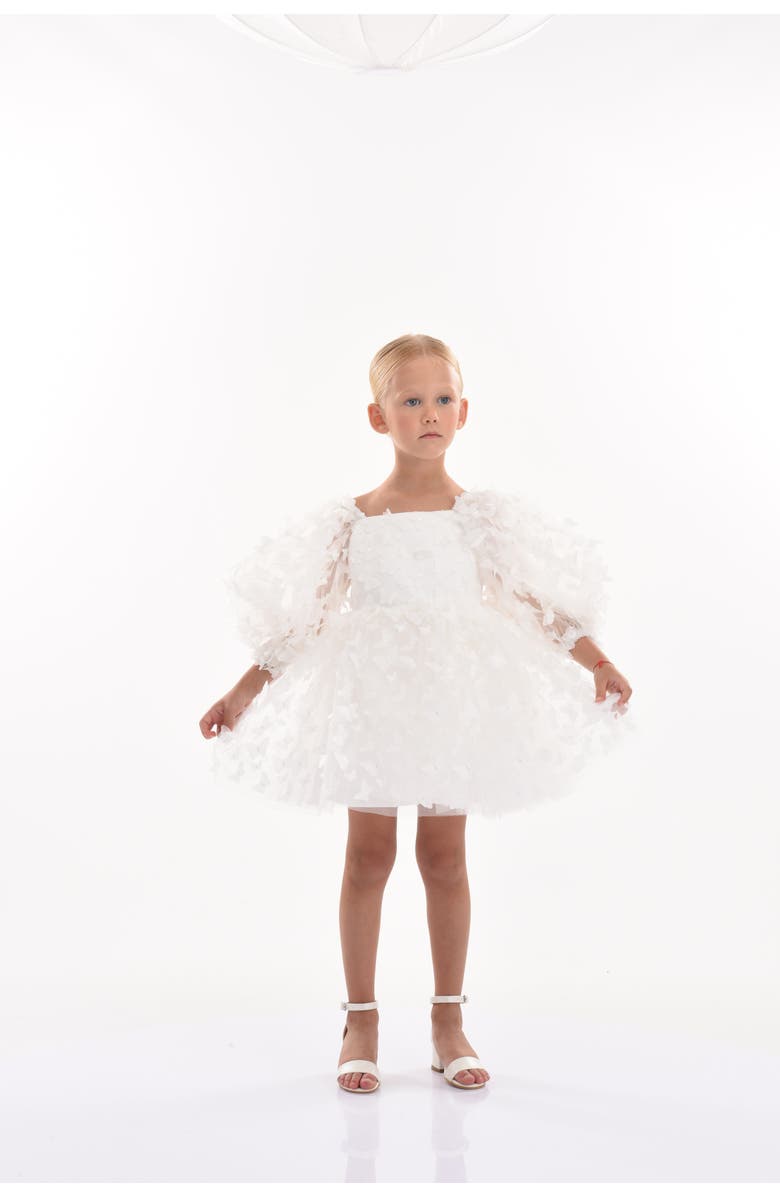 Tulleen Bell Mariposa Dress, Alternate, color, White