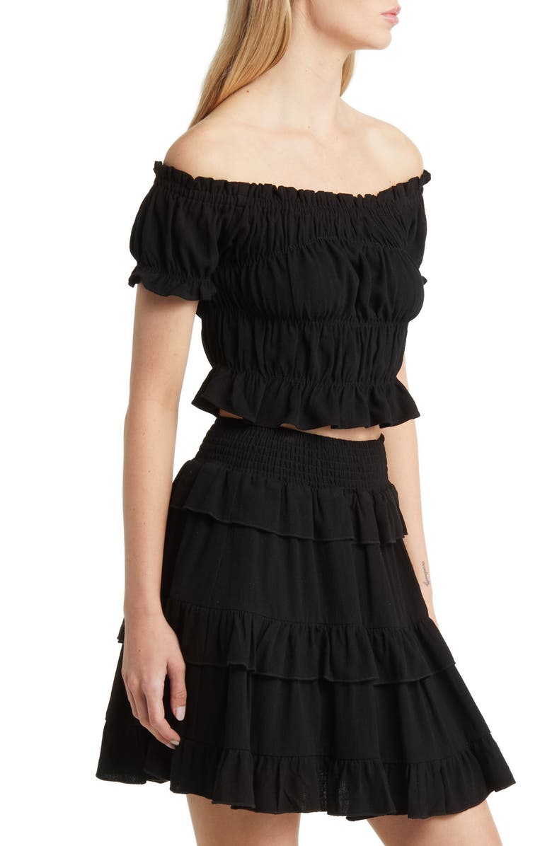 BP. Smocked Off the Shoulder Top, Alternate, color, 