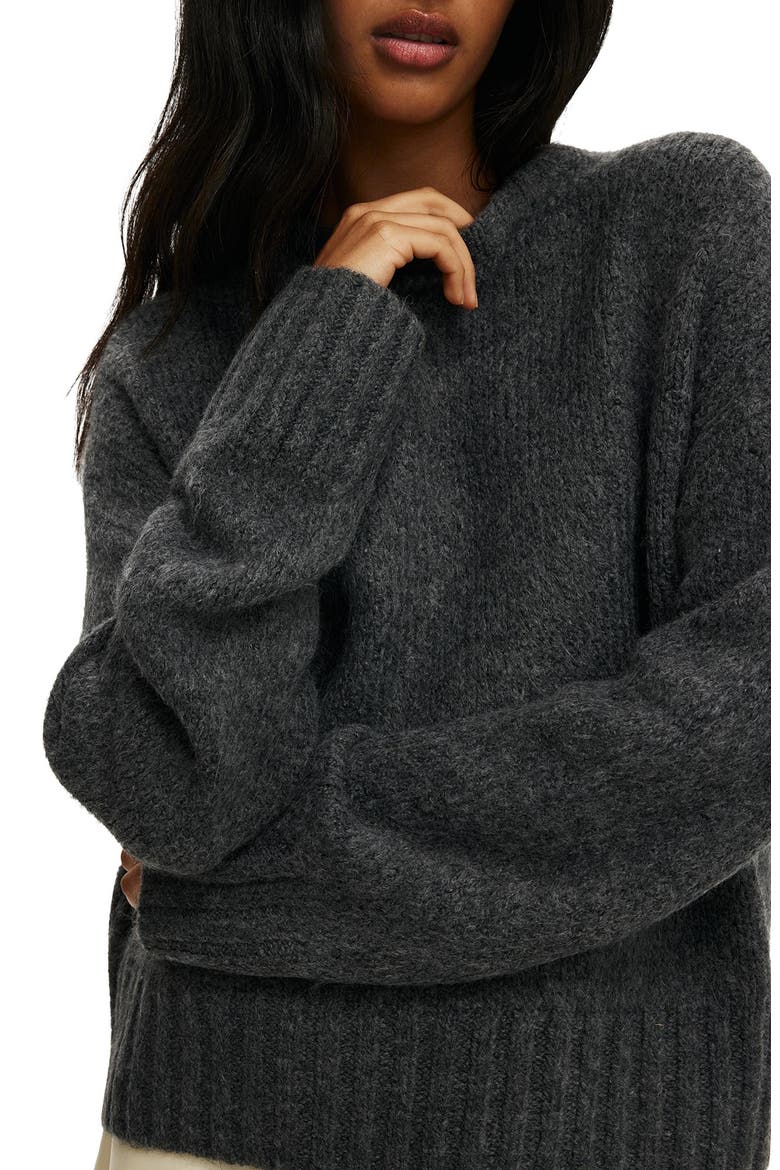 Women's Luxe Crew Neck Sweater, Alternate, color, Lofty Charcoal Marle