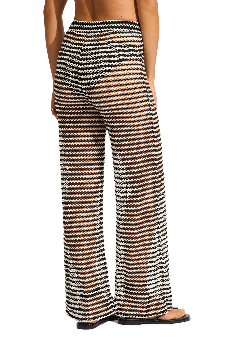 Seafolly Mesh Effect Cover-Up Pants, Alternate, color, Black