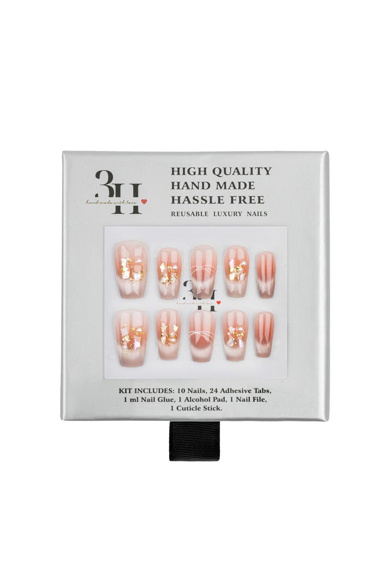 3H Luxury Handmade Press-on Nails - Rosy Glow, Alternate, color, Pink