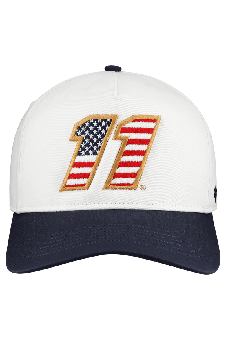 Men's '47 White Denny Hamlin Flag Fill Two-Tone Team Adjustable Hitch Hat, Alternate, color, White