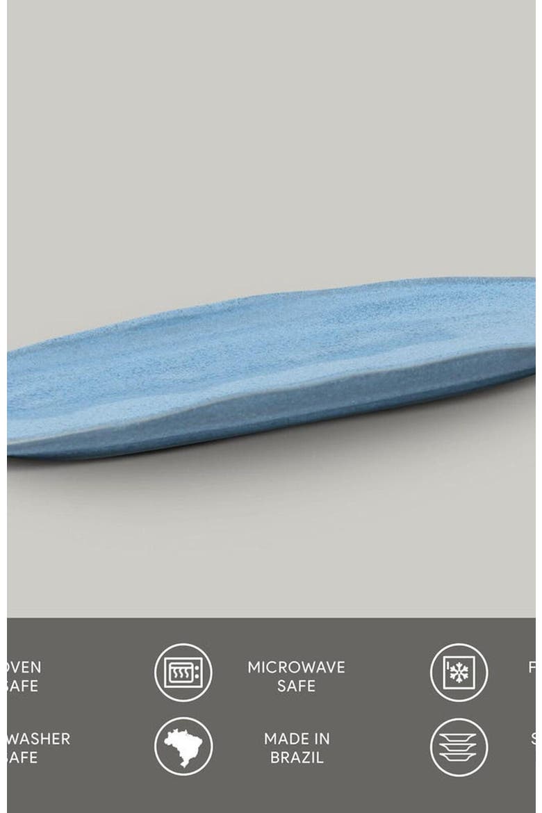 Shallow Organic Oval Platter Large Set of 4, Alternate, color, Breeze