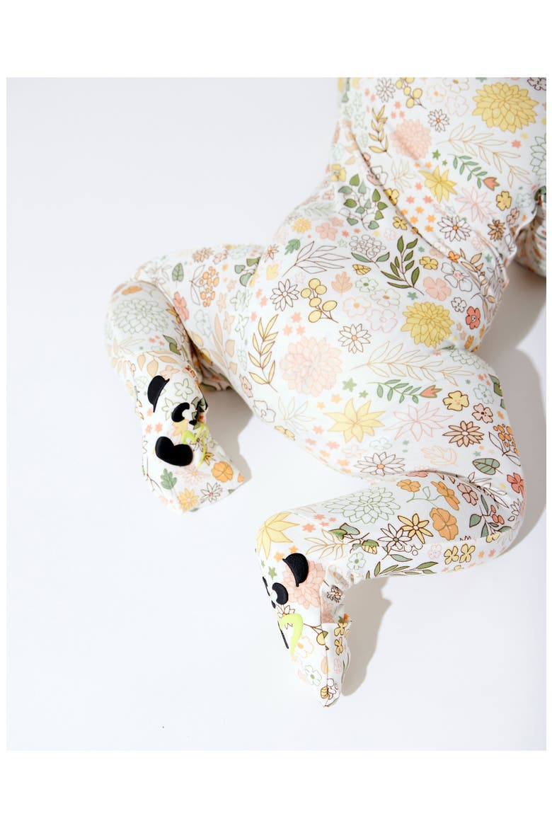 Kids' Fall Floral Fitted One-Piece Convertible Pajamas, Alternate, color, WHITE FLORAL