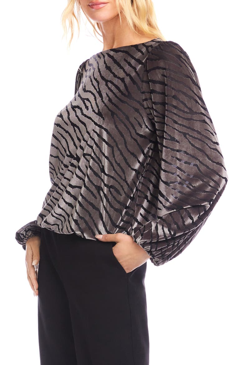 Zebra Stripe Velvet Burnout Top, Alternate, color, ZEBRA