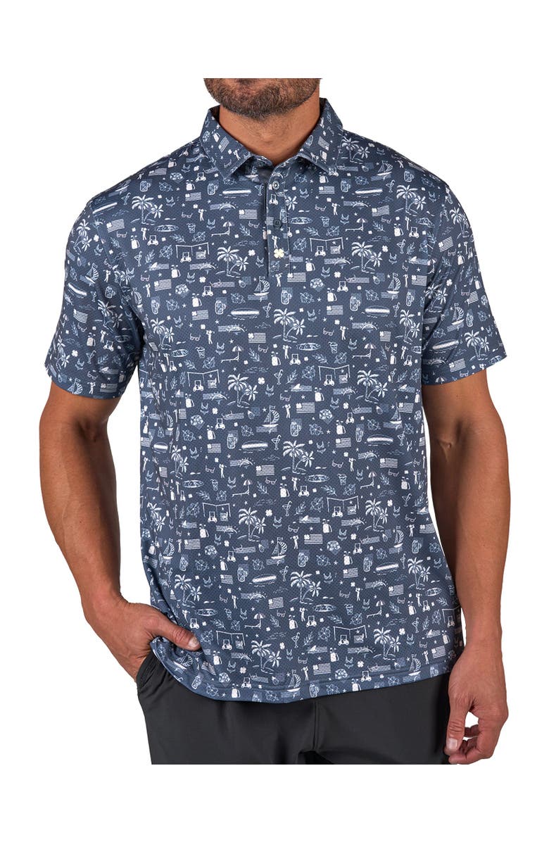 Black Clover Vacation Nation Polo, Main, color, Black Sand