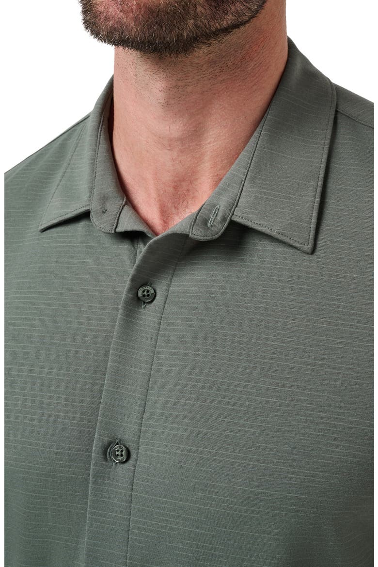 The Heather Knit Button-Up Shirt, Alternate, color, DARK OLIVE