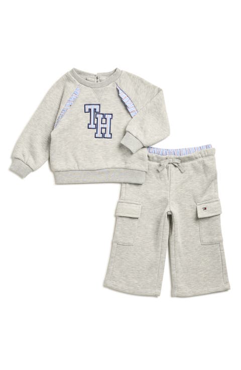Fleece Logo Embroidered Pullover & Cargo Pants (Baby)