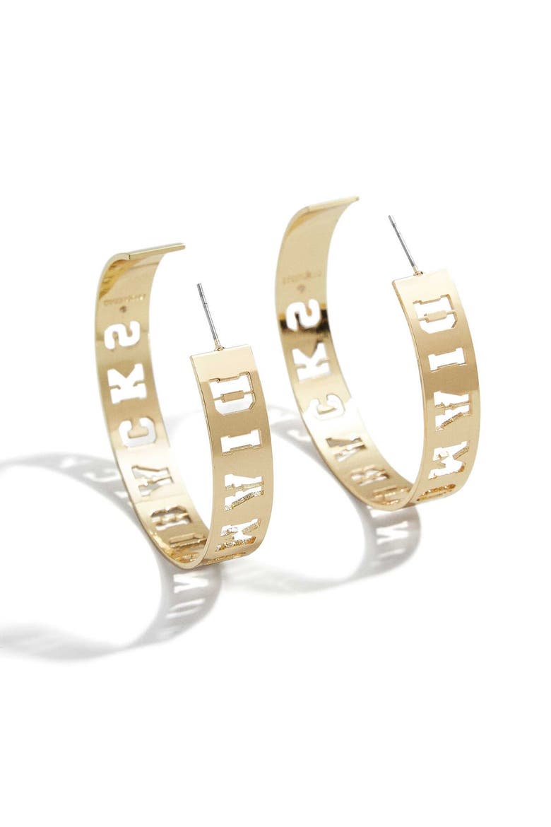 x Baublebar Arizona Diamondbacks Large Cutout Hoop Earrings, Main, color, Gold
