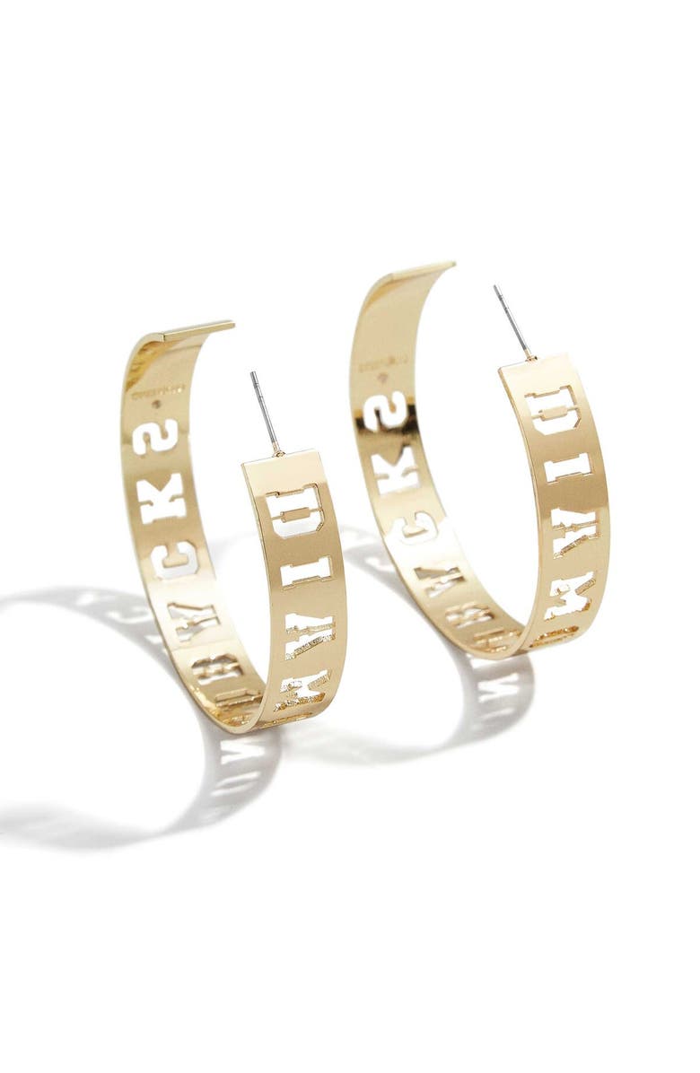 WEAR by Erin Andrews x Baublebar Arizona Diamondbacks Large Cutout Hoop Earrings, Main, color, Gold