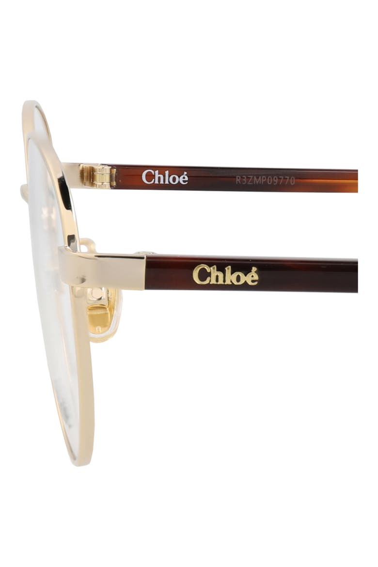 52mm Round Optical Glasses, Alternate, color, GOLD HAVANA TRANSPARENT