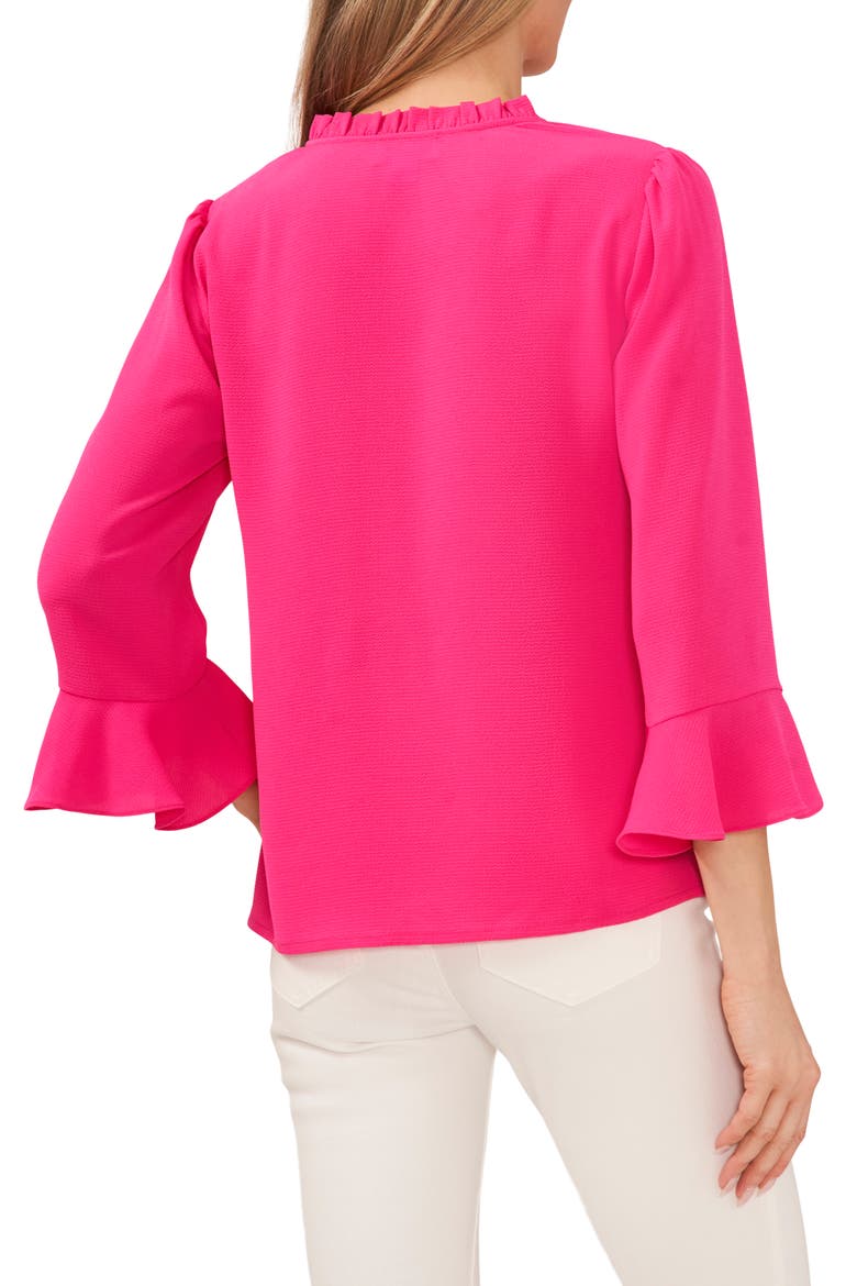 Ruffle Cuff Crepe Top, Alternate, color, BRIGHT ROSE