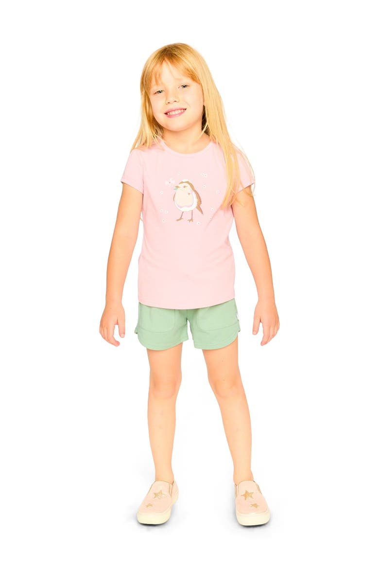 Organic Cotton Elastic Drawstring Jersey Shorts, Alternate, color, Sage Green