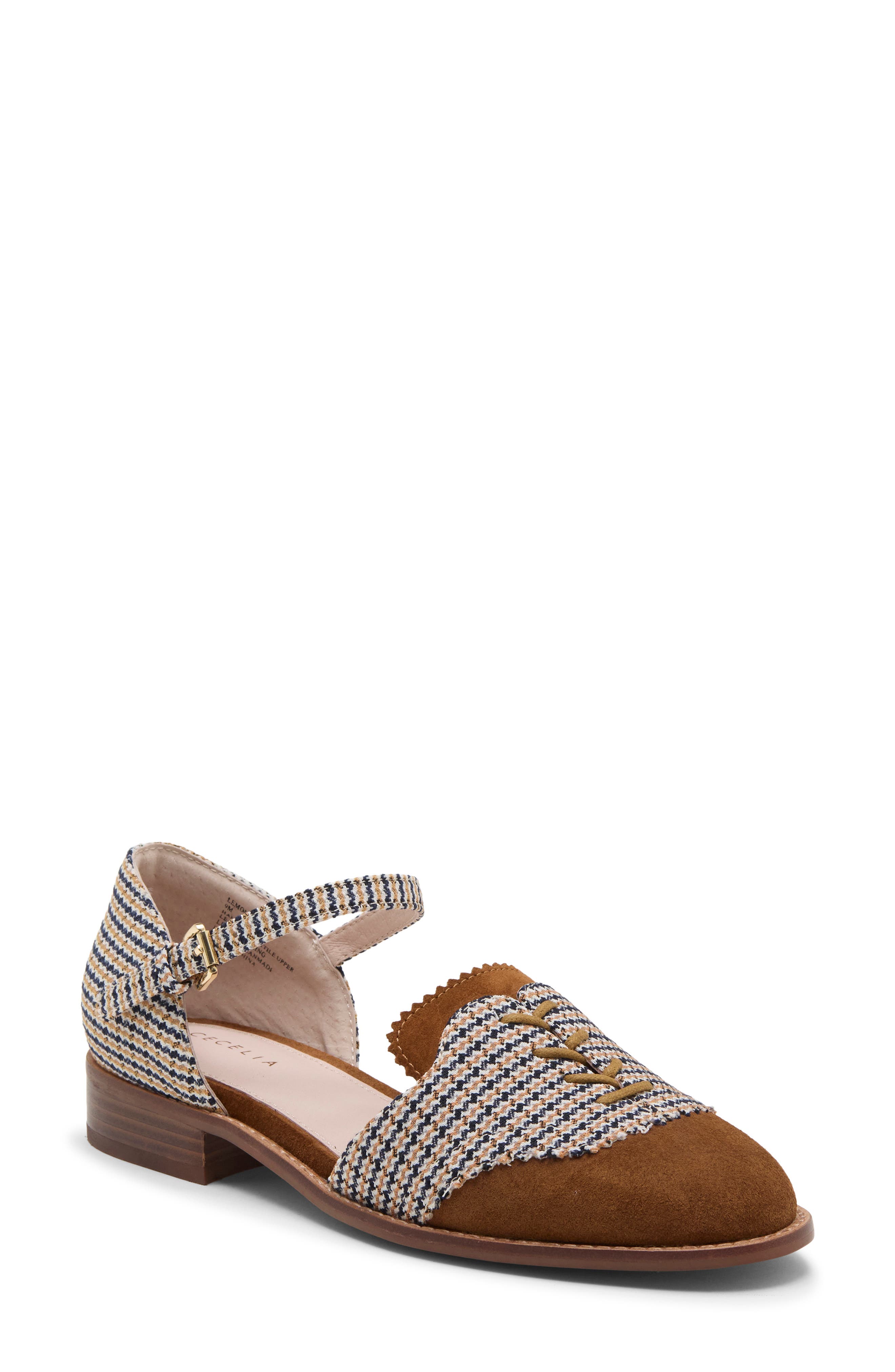 Lemon Mary Jane Flat, Main, color, TAN PLAID
