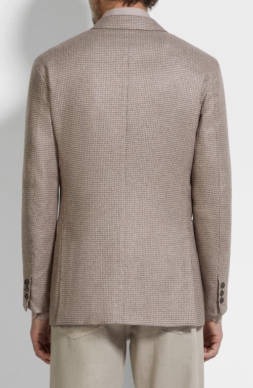 Zegna Gingham Single-breasted Blazer In Brown