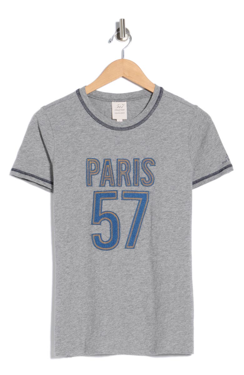 Cinq à Sept Paris 57 Heathered T-Shirt, Main, color, Heather Grey