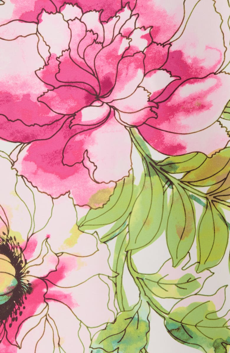 Natori Sonomi Floral Matte Satin Caftan Nightgown, Alternate, color, White Multi