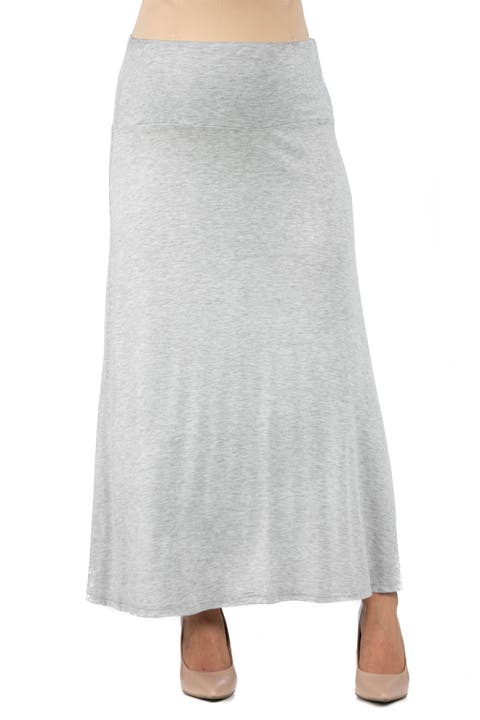 Maternity Elastic Waist Maxi Skirt
