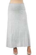 24seven Comfort Apparel Maternity Elastic Waist Maxi Skirt