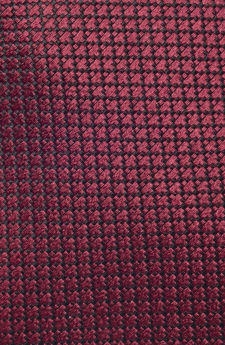 ZEGNA TIES Tonal Geo Pattern Silk Tie, Alternate, color, Dk Red Sld