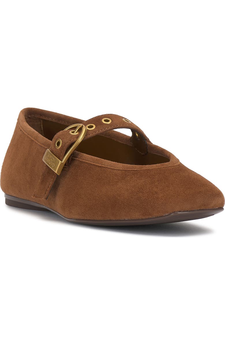 Vince Camuto Vinica Square Toe Mary Jane Flat, Main, color, Burnt Sugar