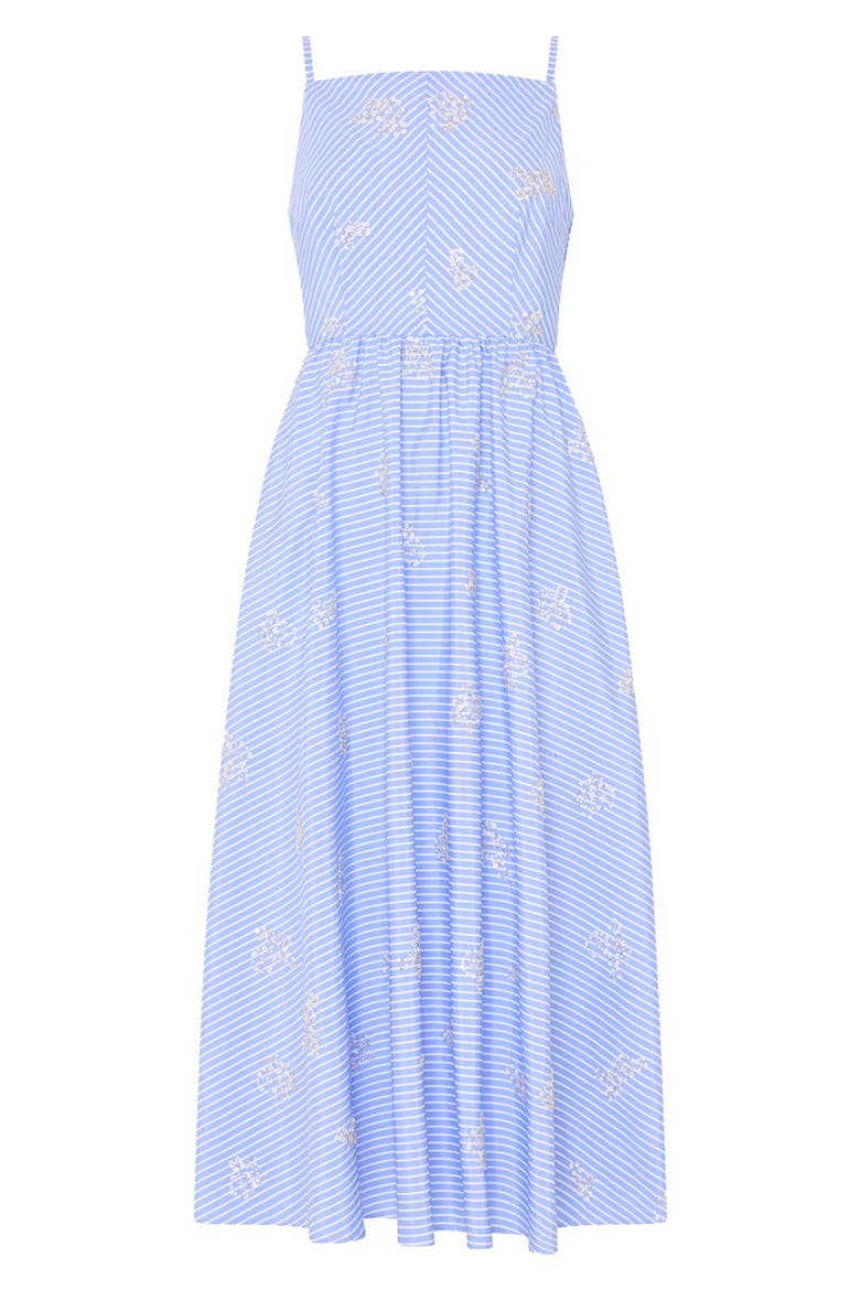 Emily Beaded A-Line Dress, Alternate, color, BLUE/ WHITE
