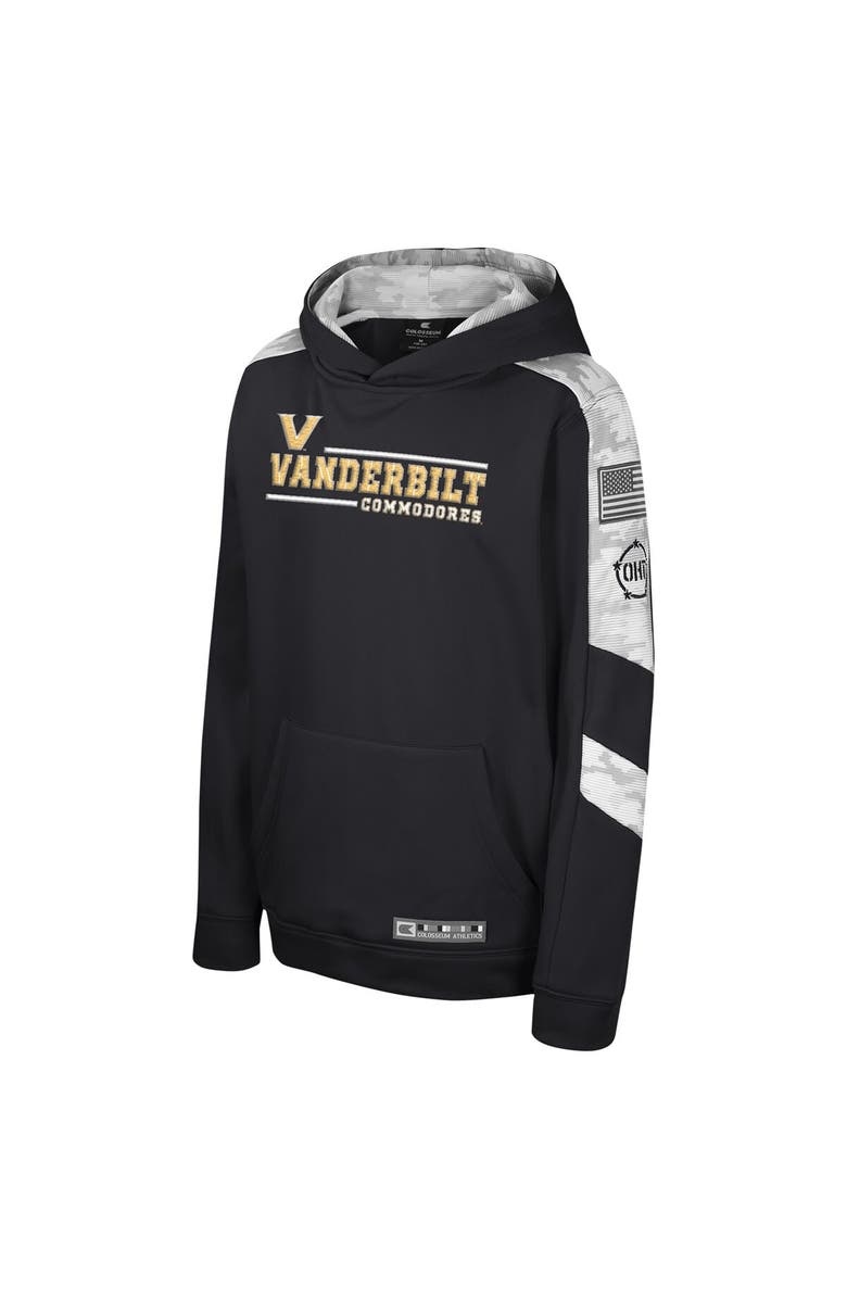 COLOSSEUM Youth Colosseum Black Vanderbilt Commodores OHT Military Appreciation Cyclone Digital Camo Pullover Hoodie, Alternate, color, Black