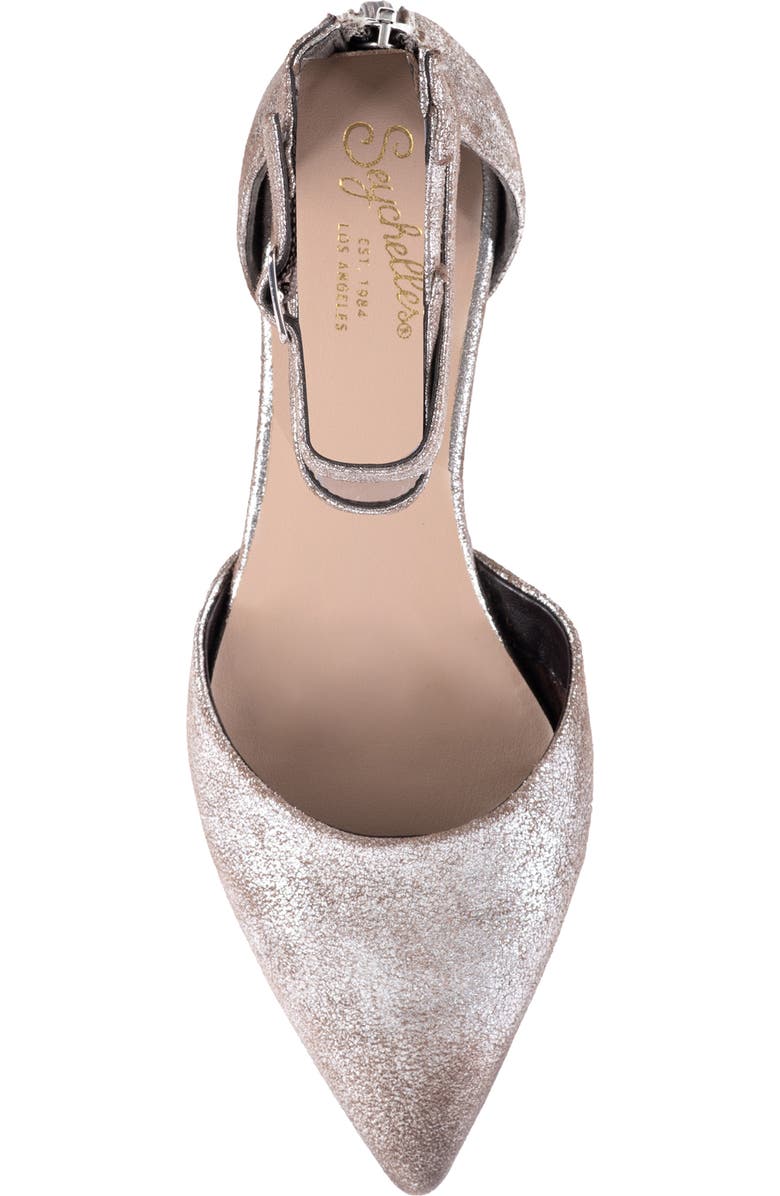 Seychelles Ankle Strap d'Orsay Pointed Toe Flat, Alternate, color, Pewter