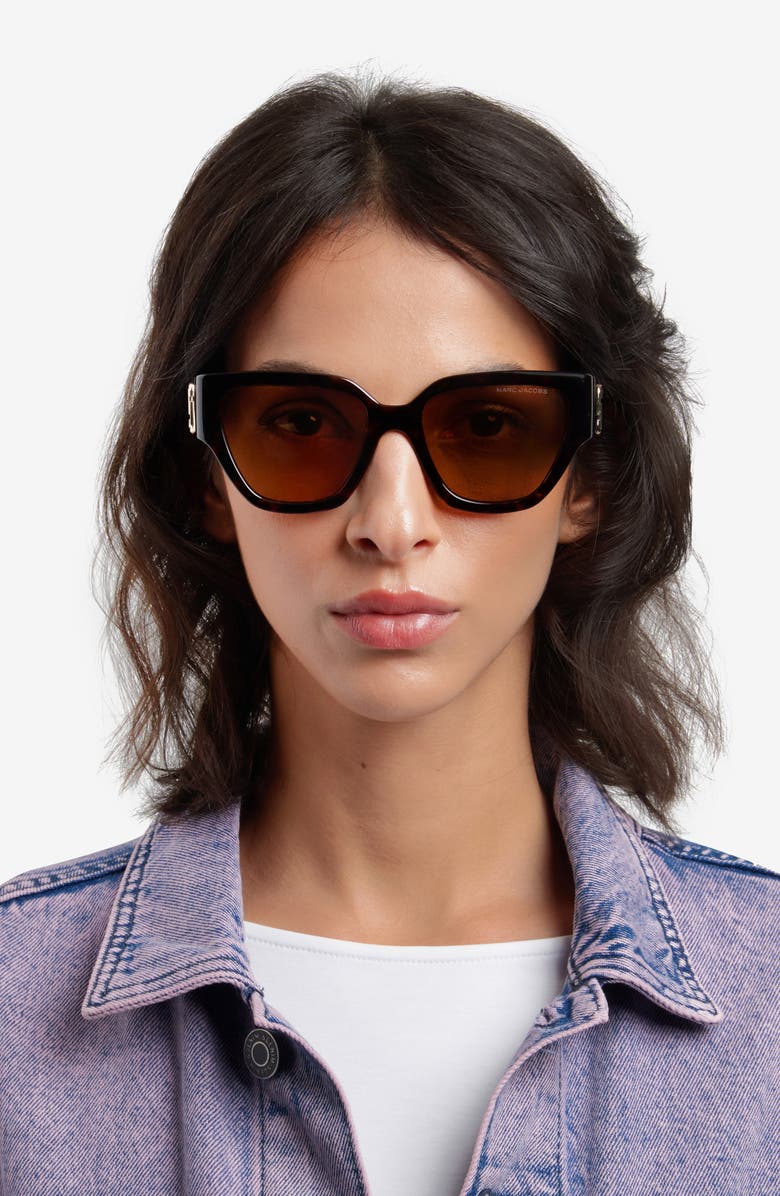 Marc Jacobs 54mm Cat Eye Sunglasses, Alternate, color, Havana