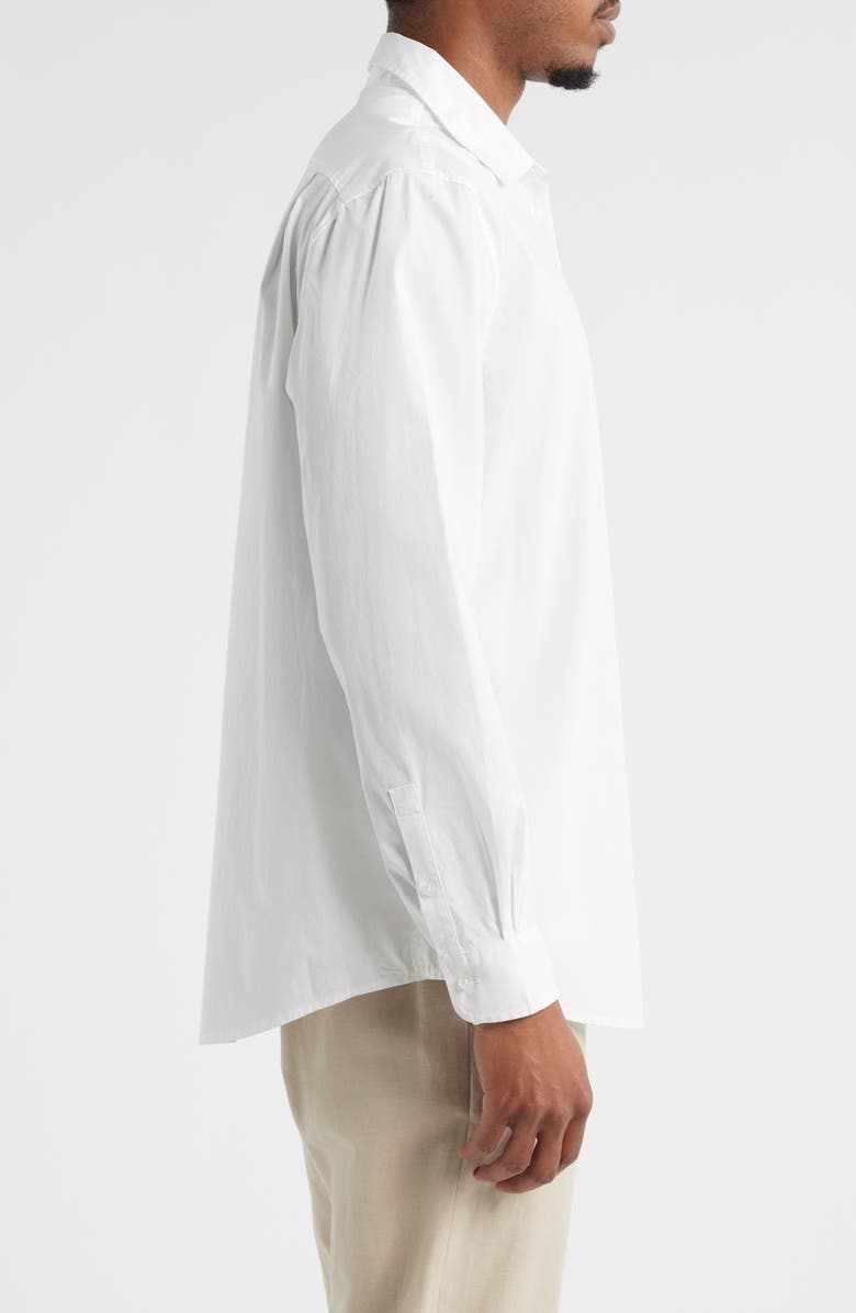 Open Edit Oversize Solid Stretch Cotton Button-Up Shirt, Alternate, color, White