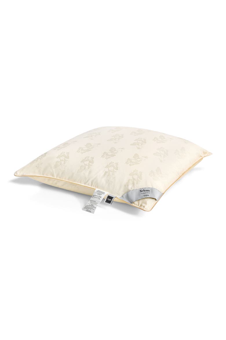 Selena Tussah silk pillow, Main, color, White
