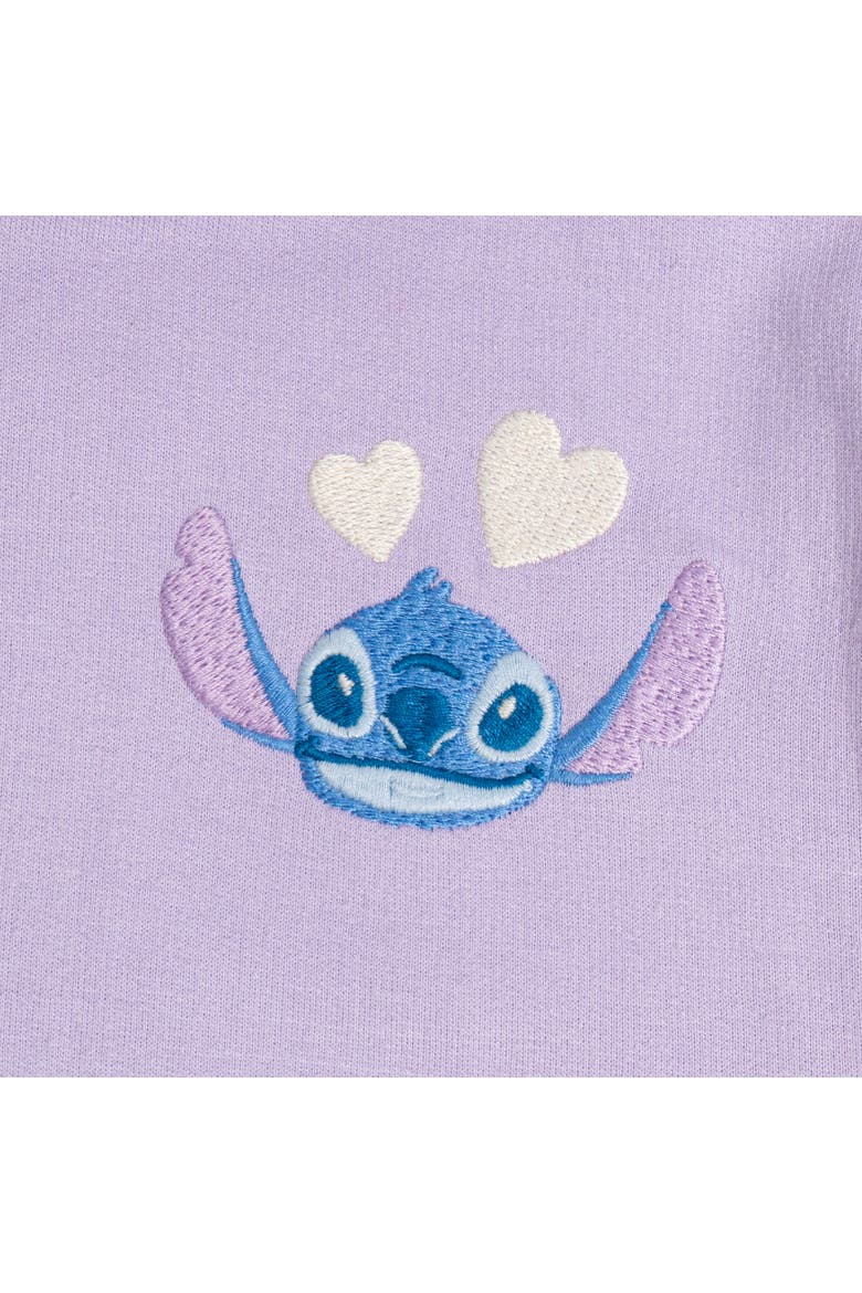 Lilo & Stitch Fleece Quarter-Zip Hoodie, Alternate, color, Stitch Purple Blue