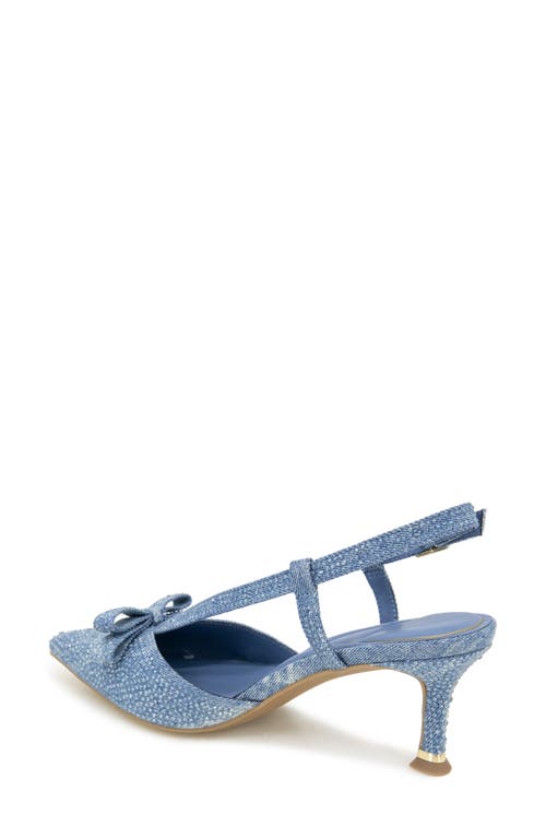 Kenneth Cole Umayra Slingback Pointed Toe Pump In Crystal Denim