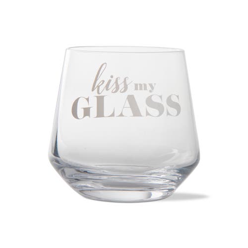 Tag Kiss My Glass Wine Glass In White